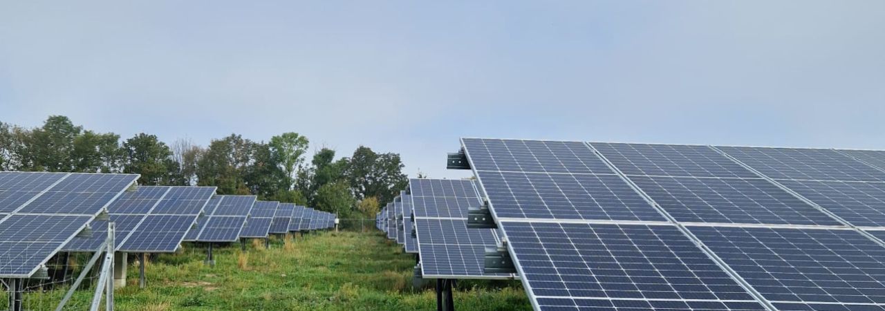 Photovoltaikanlagen auf einer Wiese